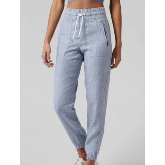 ATHLETA Cabo Linen Jogger Blue, Sz 4 - Picture 1 of 9